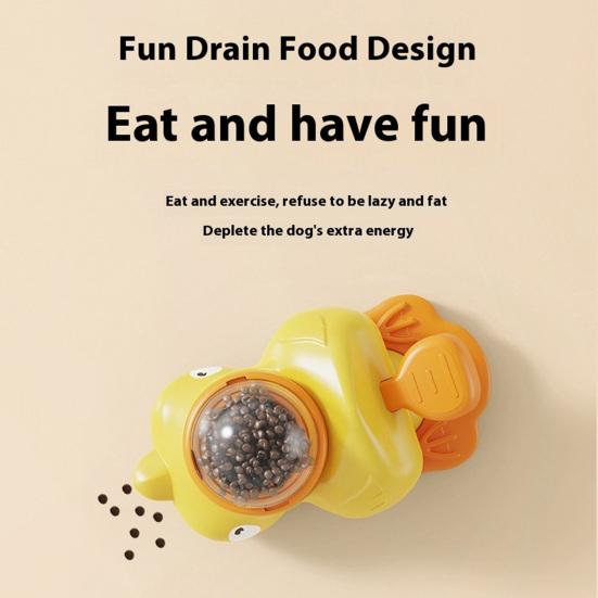 Interactive Dog Slow Feeder Puzzle Toy Large Capacity BPA Free Easy to Clean Cartoon Duck Shaped Dog Treat Dispenser Toy