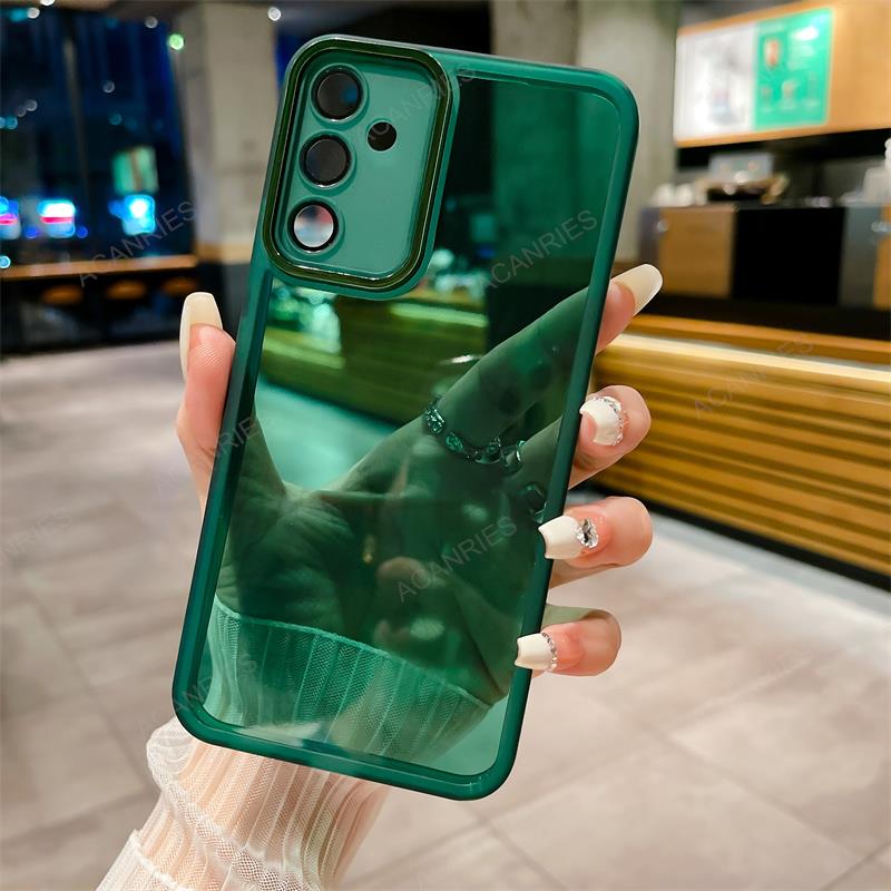 Transparent Silicone Case For Samsung Galaxy A54 A34 A24 A14 A04S A13 4G 5G Lens Glass Protector Back Cover A 54 34 24 14 04S 13