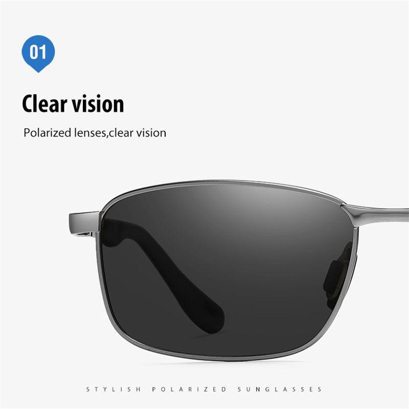 AORON Metal Frame Polarized Sunglasses for Men Women Fashion Outdoor Driver Driving Glasses UV400 Anti Glare Eyeglasses