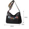 Borsa a tracolla in nylon impermeabile Borsa a tracolla multistrato di grande capacità da donna Borsa a tracolla con lettera di moda