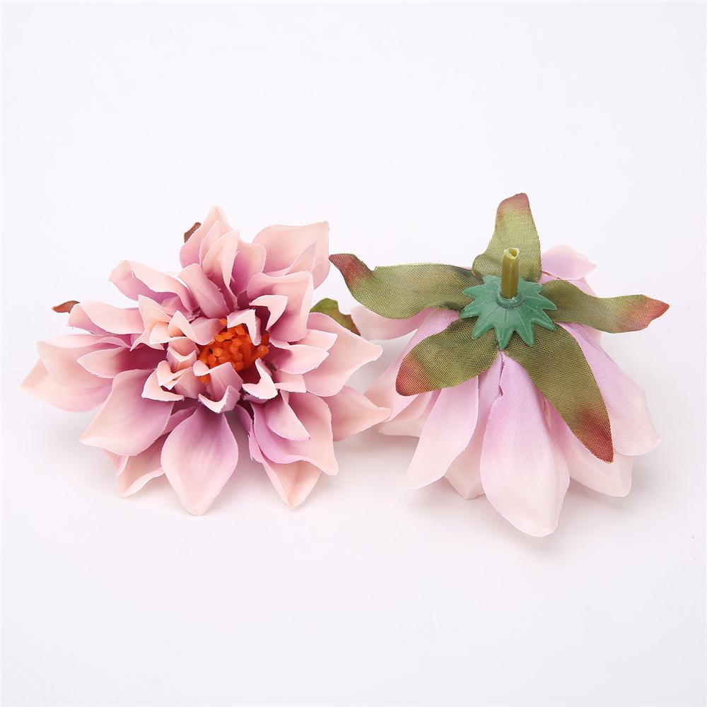 10Pcs Dahlia Flower Heads Artificial Flower For Home Decor Fake Flowers Wedding Party Wreath Silk Dahlia Crafts Gift Accessories