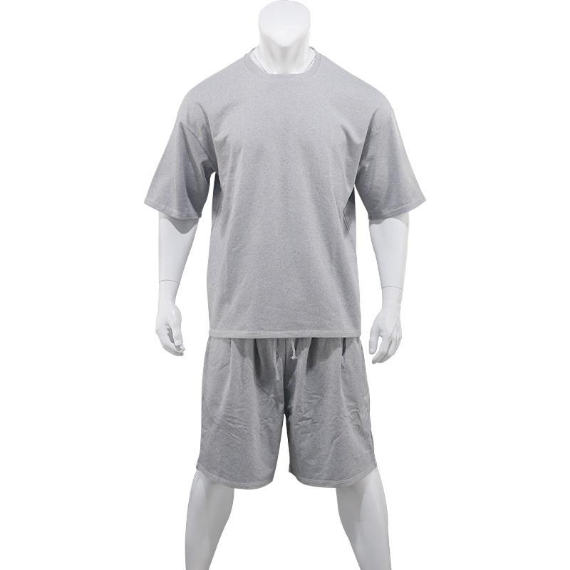Completo Due Pezzi Casual Larga T-shirt Monocolore Oversize e Pantaloncini da Uomo