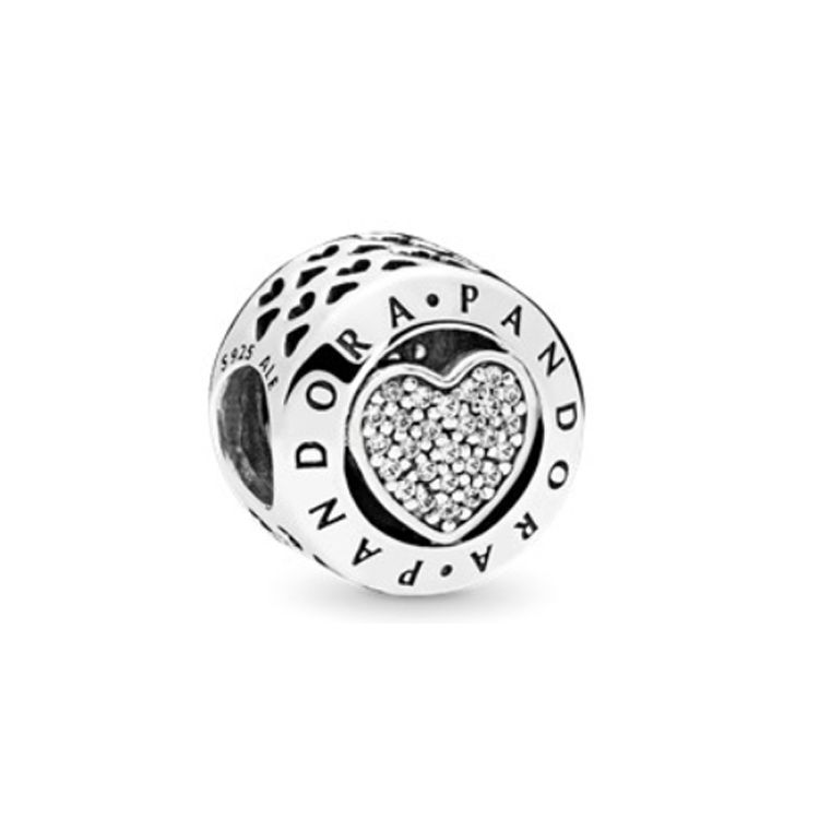 Pandora Heart Shaped Diamond Inlaid Bracelet Necklace Charm Women jewelry 796218CZ Box