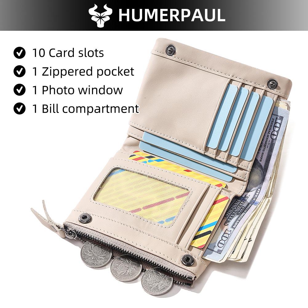 Humerpaul Neue RFID Männer Brieftasche Blockieren Schutz Anti-Diebstahl Scan Männlichen Leder Biflod Kurze Brieftasche Zipper Münzfach Beutel Casual geld Tasche