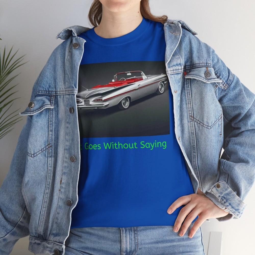 

Classic Car T-Shirt, Vintage Car Tee 1959 Chevy Impala Convertible Retro Shirt, Unisex T-Shirt XL