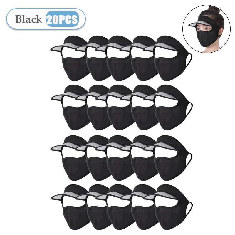 1-20PCS Women‘s Summer Ice Silk Sun Hat with Full Face Mask Breathable UV Protection Lightweight Washable for Outdoor Travel