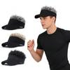 Men Synthetic Short Hair Spiked Wig Golf Baseball Cap Fake Hair Hat Adjustable Sun Protection UV Blocking Visor Fancy Performance Hip-Hop Headwear