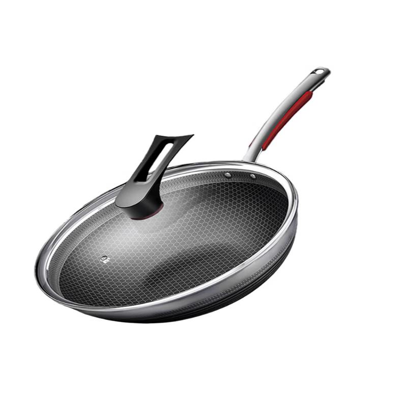 Kangbahe Stainless Steel Honeycomb Non-Stick Wok