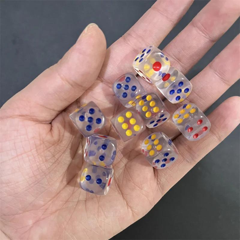 50Pcspack High Quality New 12Mm Acrylic Transparent D6 Point Dice #12 Round Corner Boutique Dice