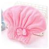 Super Absorbent Hair Towel Wrap for Wet Hair Quick Dry Coral Velvet Hair Towel with Bow-Knot Shower Cap Bath Accessories