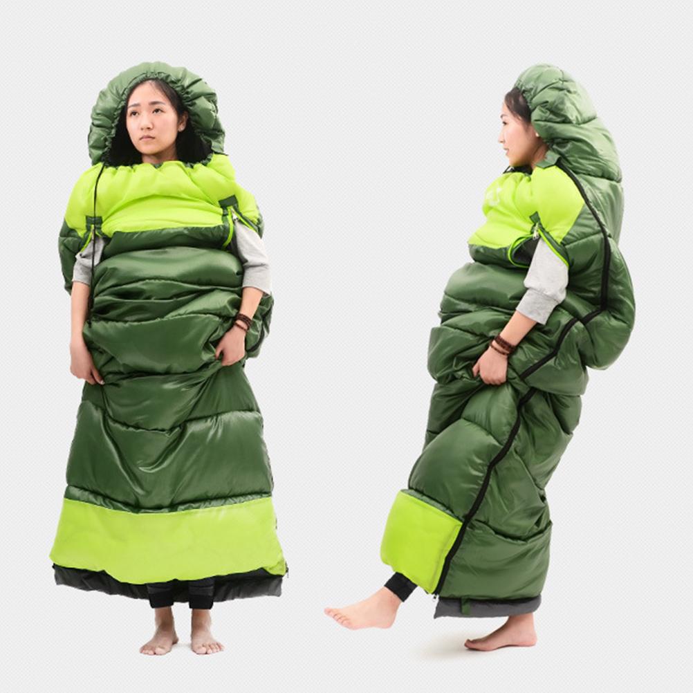 Schlafsack zum Tragen Wasserdichte Schlafsäcke mit Reißverschlussöffnungen für die Arme Tragbare Umschlag-Schlafsäcke Unisex für