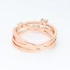 Pan Jia Rose Gold-Plated Sparkling Intertwined Three-Ring Set - European and American Fashion Surprise Gift