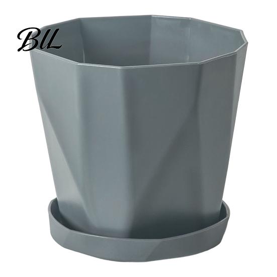 Contemporary Flower Pot Plant with Drainage Holes Decorative Planter Matching Saucer Modern for Indoor Outdoor Use Pothos Aloe