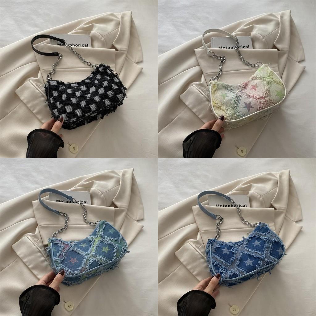 Schicke Pendler-Halbmondtasche Stilvolle Canvas-Umhängetasche für trendbewusste Frauen