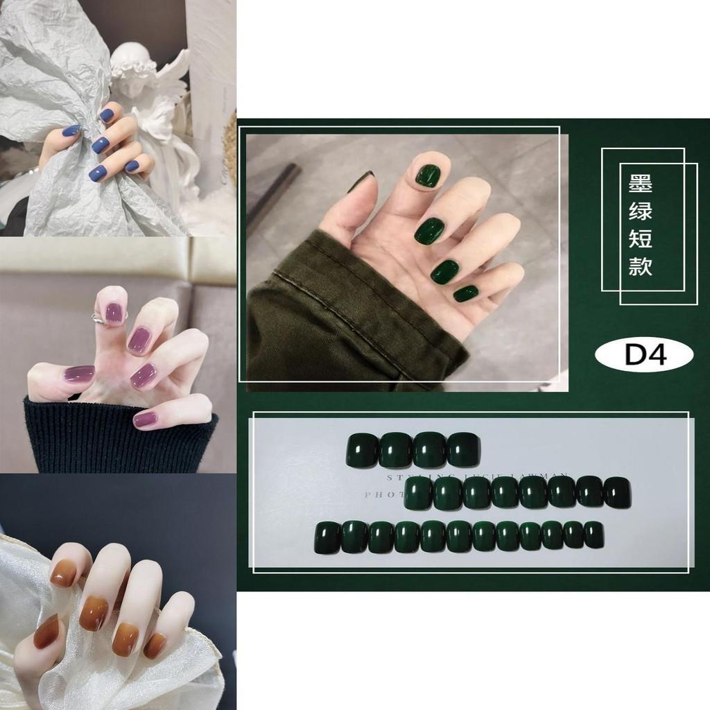 Colorful Candy Collection 24-piece Set Of Short Thin Nail Stickers In Solid Colors