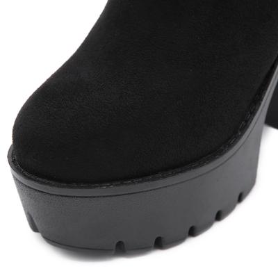 2024 Nowe Damskie Botki na Kostkę z Bocznym Zamkiem Wygodna Platforma Klamra Damskie Platforma Grube Wysokie Obcasy 13 cm Damskie Buty