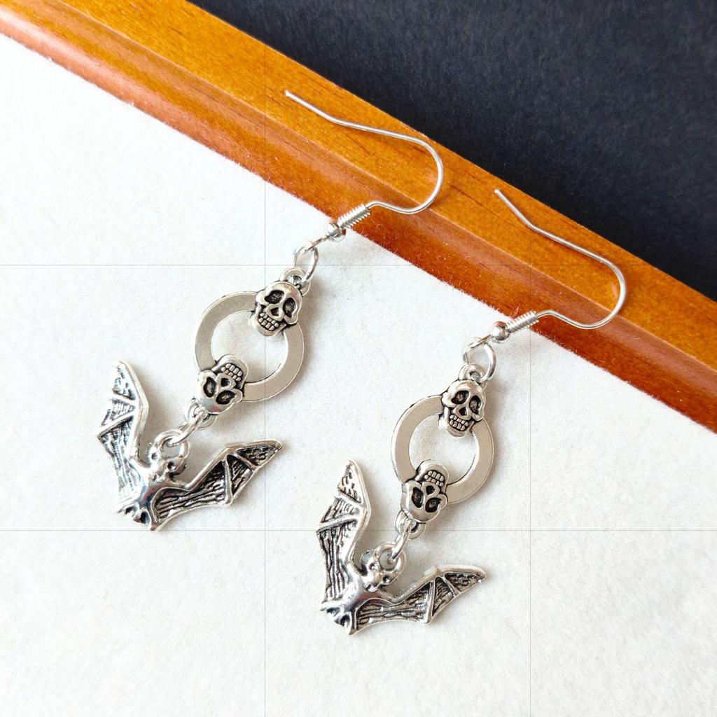 Halloween Skull & Spider Statement Earrings