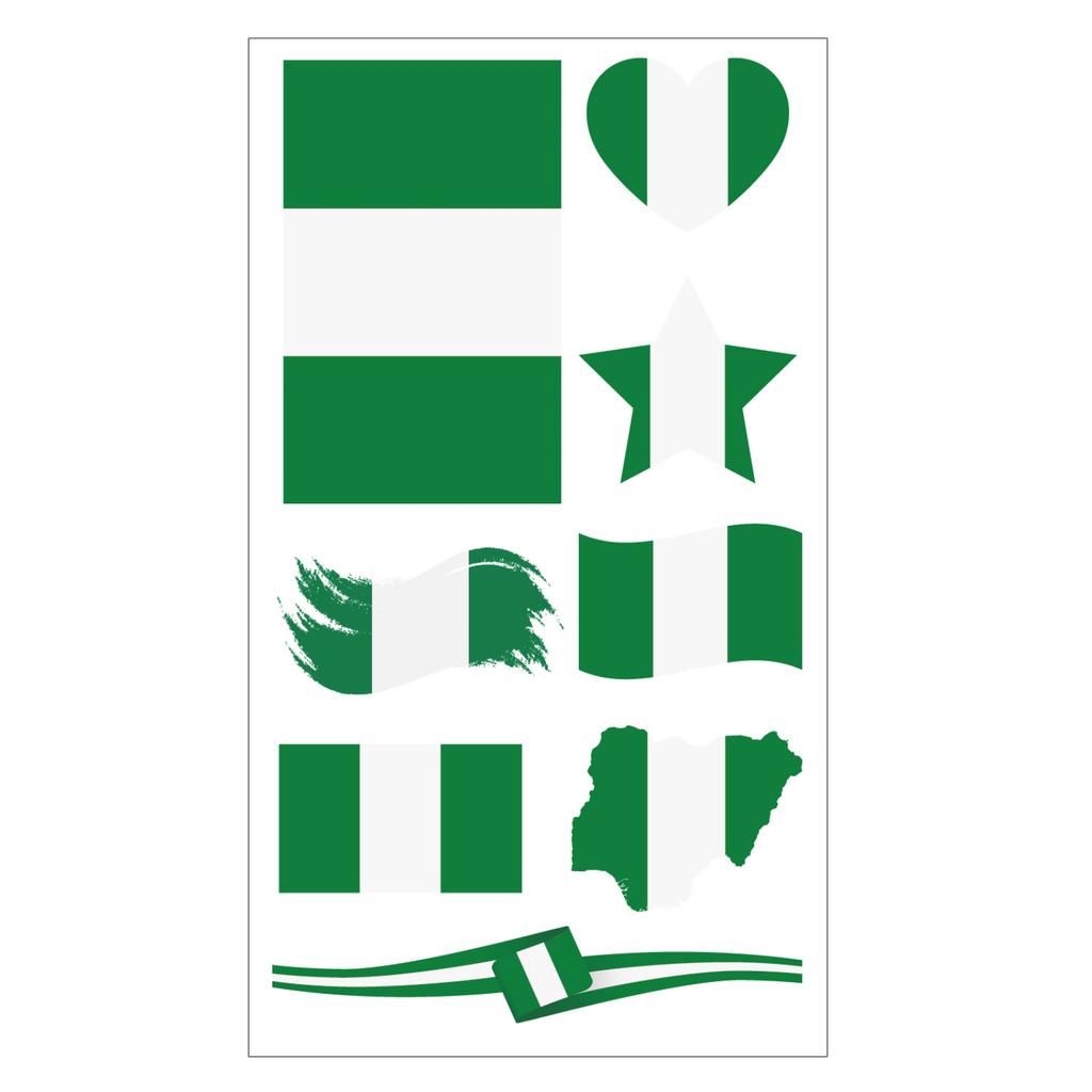 Flag Design Temporary Tattoos Set of Multiple Shapes for Events Parties Festivals and Sports Fans Temporary Tattoos