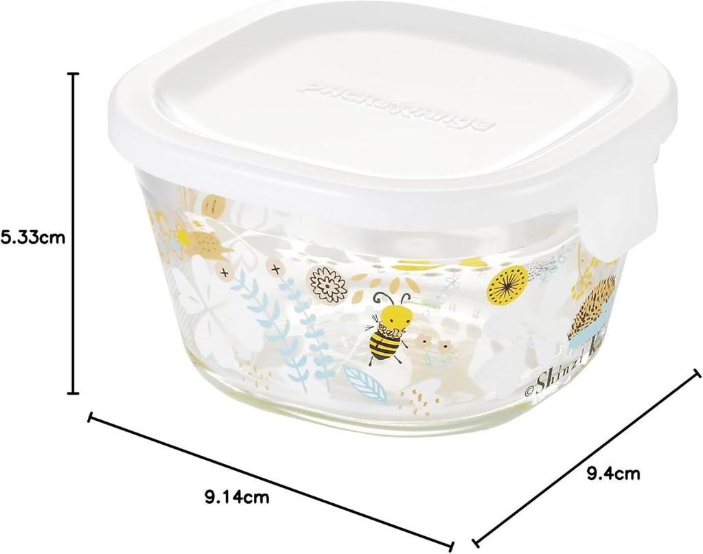 Iwaki Glass Airtight Container Shinji Kato Nordic Garden Square Shape 200ml Heat-resistant B3200-SNF