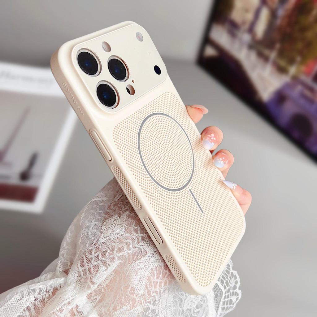 Compatible with iPhone 17 Pro Max Summer Heat Dissipation Magnetic Case and iPhone 16 with Button Lanyard Hole.