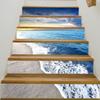 6 Strips Blue Sky and Sea Stair Stickers Vinyl Self-Adhesive Refurbished Staircase Decals 39.37 X 7.08 Inch for 6 Steps