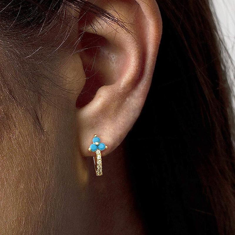 Geometric Ear Buckle, Light Luxury Slightly Inlaid Unique Design Earrings Bohemian Women'S Earrings