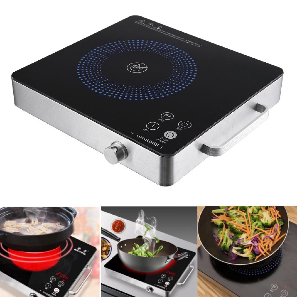 2200W Electric Induction Cooker Cooktop Kitchen Burner Portable Home Countertop Cooker Kitchen Appliance Cooking Tools 30X28X5cm