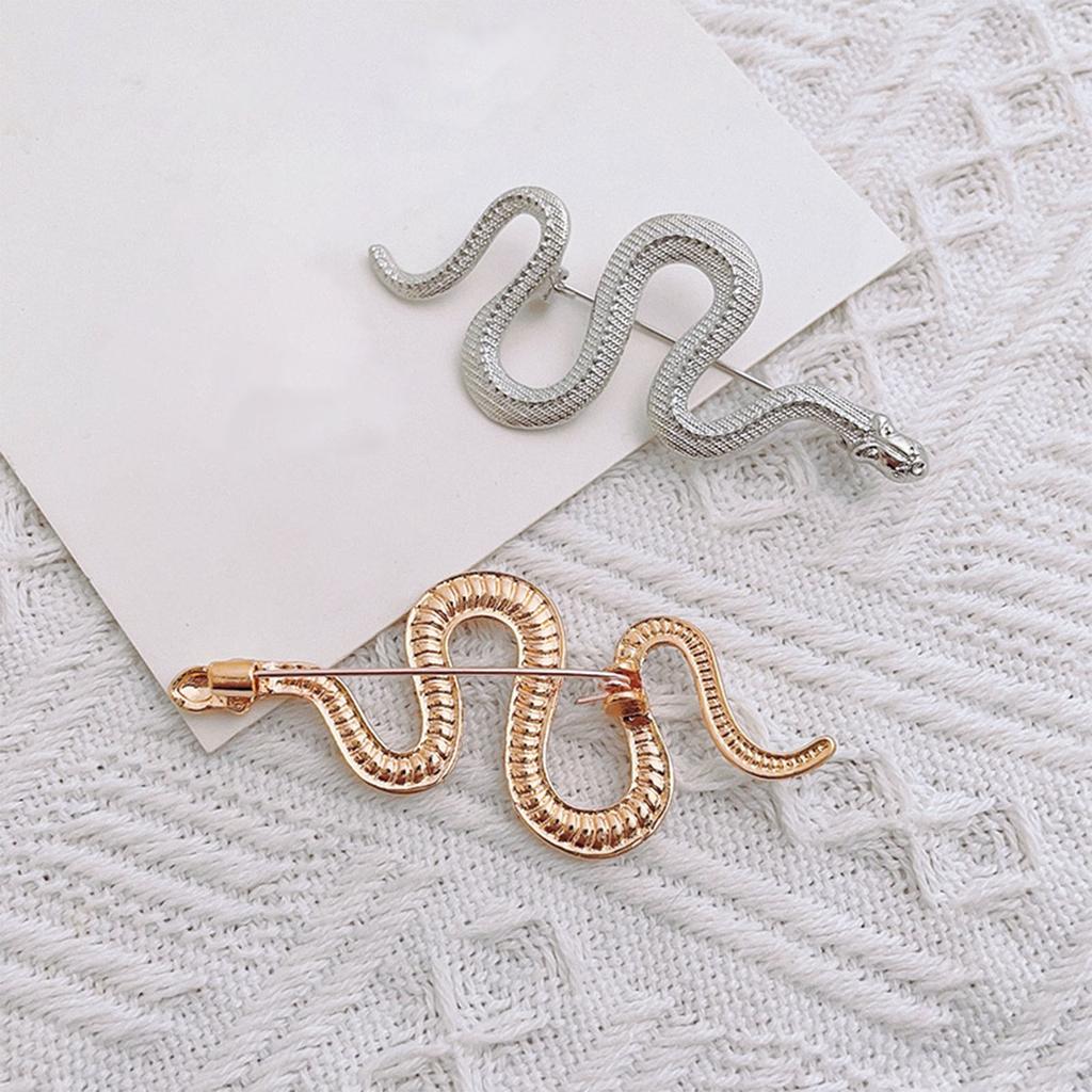 Metal Snake Shape Brooch Medusa Badge Pin Nonfade Charm Pin For Everyday Use And Festival Formal Event Women Men Unisex
