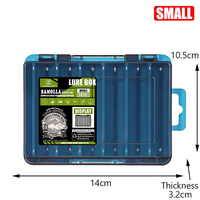 1PC 12 Compartments Fishing Tackle Organizer With 2 Buckle Plastic Clear Storage Case Double Sided Fishing Lure Boxes