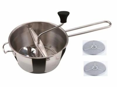 Potato Masher - INOXIBAR - Vegetable Mill - Stainless Steel - 2 Discs of 15 Cm - Dishwasher Safe