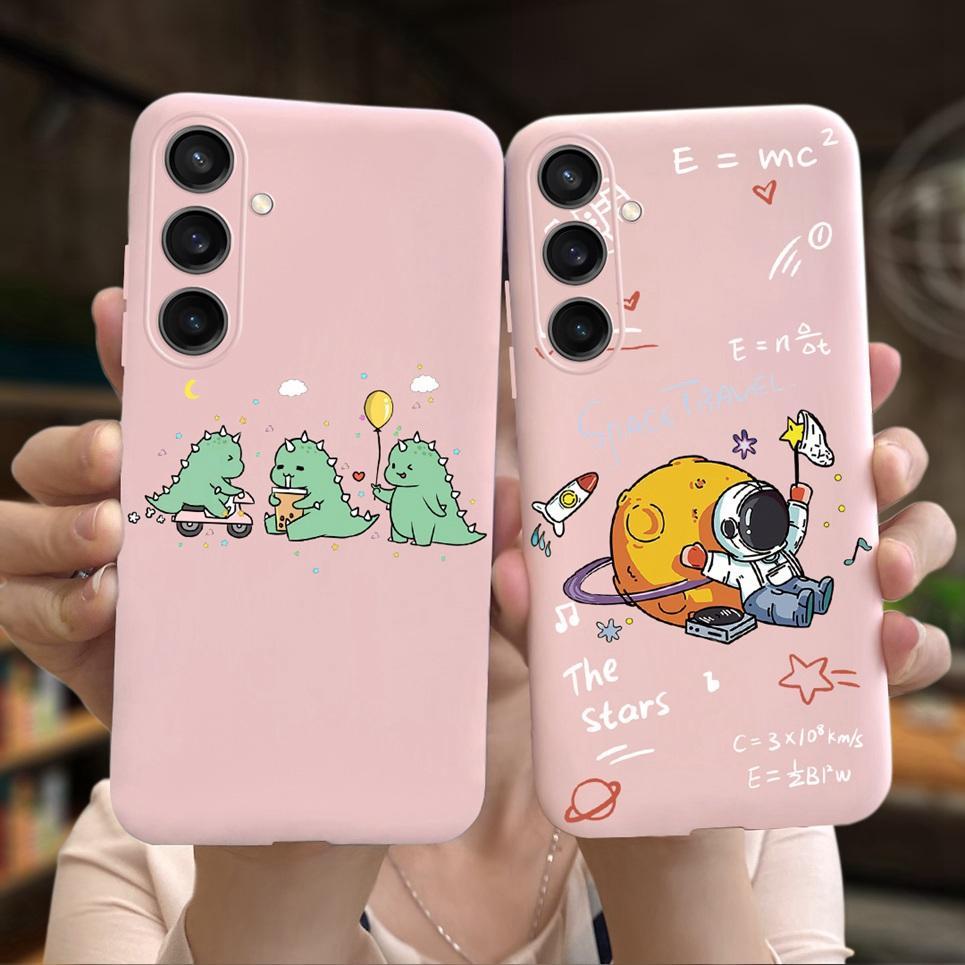 For Huawei Samsung Galaxy M15 F15 Back Cover Soft Matte Liquid Silicone Funda Samsung F15 Coque Astronaut Dinosaur Housing