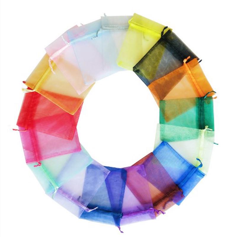 100 ks svatebních vánočních dárků stahovací organzové sáčky Displej na balení šperků