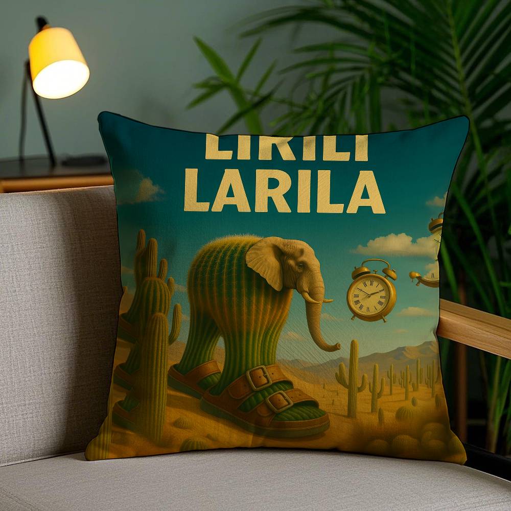 Italian Brain Rot Meme Tralalero Tralala Pillow Case Sofa Short Plush Double-sided HD Printing Room Home Office Cushion Cover