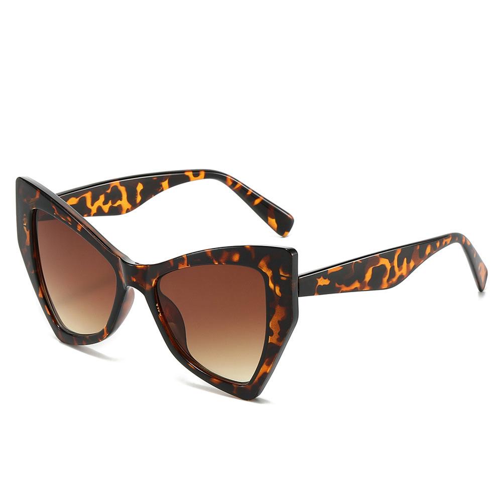 New Retro Fashion Leopard Print Gradient Cat Eye Women Sun Glasses Luxury  Design All Match Men Sun Glasses UV400