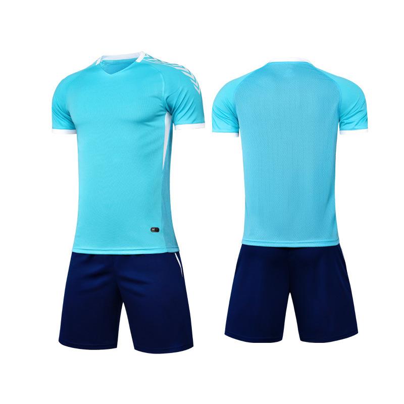 Football Uniform Collection Quick-drying and Breathable Childrens Short-sleeved Game Training Uniform Team Uniform Adult Bare Jersey with Prin