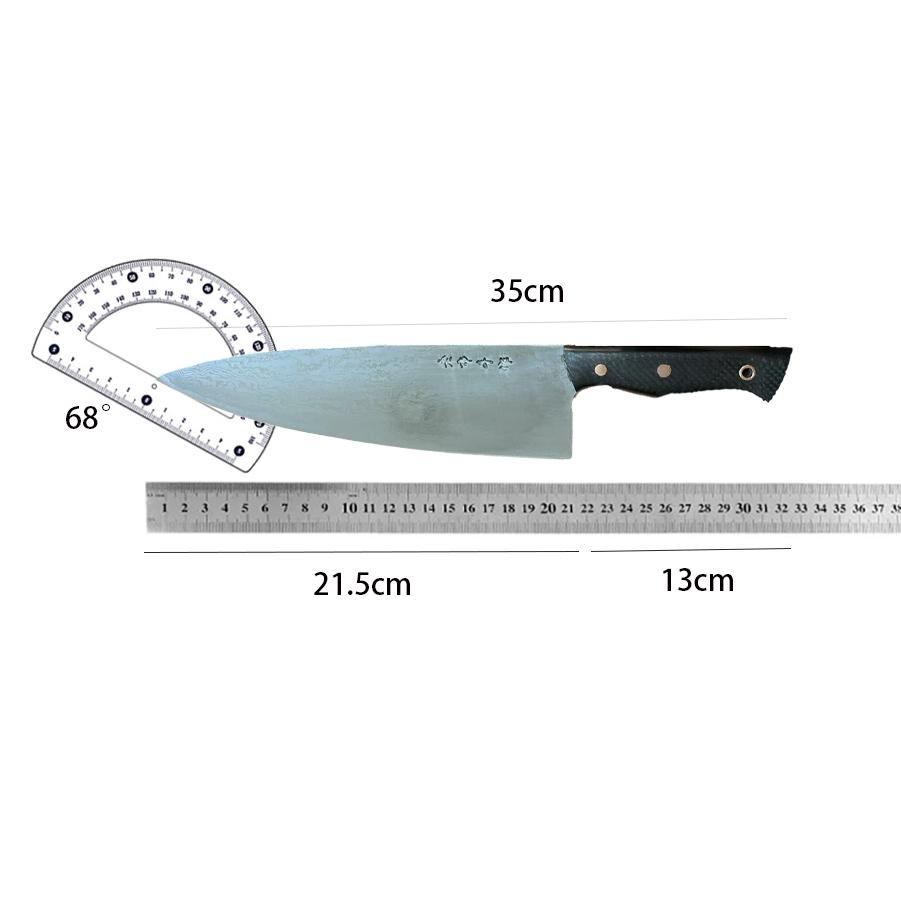 8.5 Inch Handmade Damascus Knife BG42 Aviation Special Steel Blade Chef Cleaver Meat Slicing Vegetables Kitchen Knife G10 Handle