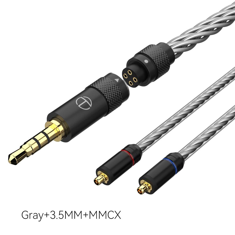 TRN T2 Pro16 Core Earphones Silver Plated HIFI Upgrade Cable 2.5/3.5/4.4/Type C/Lighting/QDC//MMCX/0.75/0.78 MT4 TA4 MT1MAX