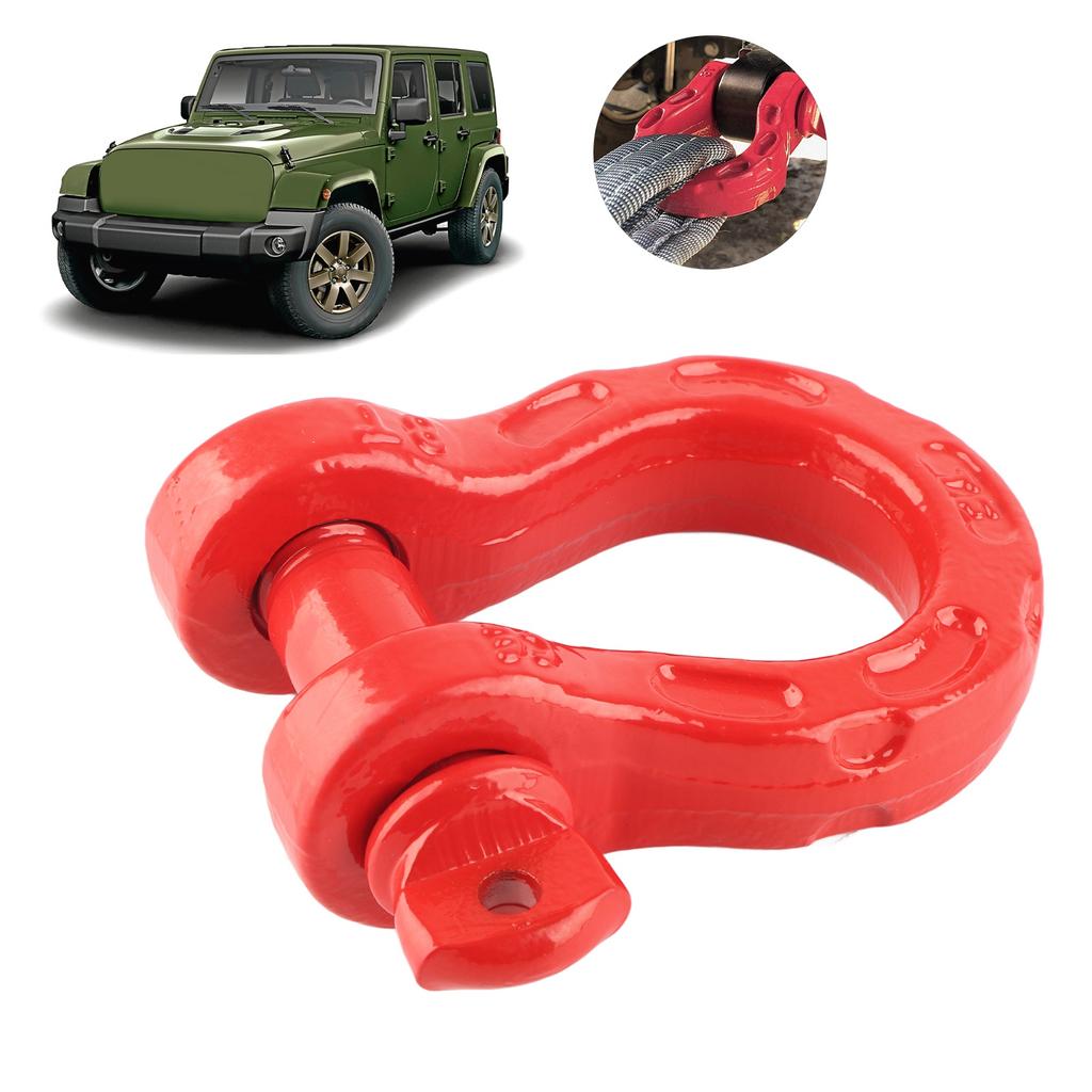 D   Shackle 8T/17600lbs Load Capacity 32T/70400lbs Brking Strength 7/8in Pin for Vehicle Recovery