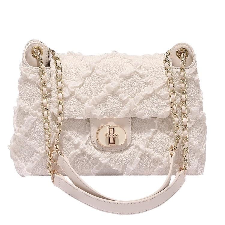 

Versatile Leather Bag, New Style, Birthday Gift, Chain Crossbody Bag, Fashionable Single Shoulder Armpit Bag білий