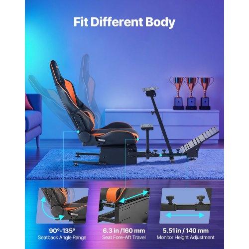 VEVOR Racing Wheel Stand, Heavy-Duty Simulator Cockpit Steering Wheel Stand, Fit Logitech G25, G27, G29, G920, G923, Thrustmaster T300RS, TX F458