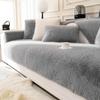 Winter Thick Plush Anti Slip Seat Cushion Solid Color Plush Settee Mat Leather Sofa Special Sofa Cushion Sofa Cover Cloth