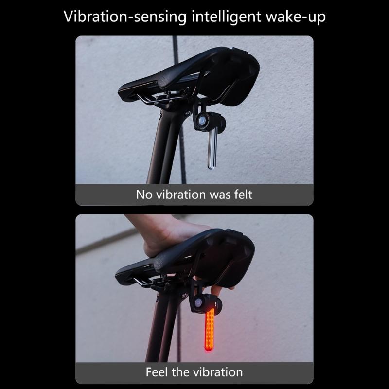Smarted Rear Bike Light Rechargeable Waterproofed Bicycles Rear Cycle Light for Saddles and Seatpost