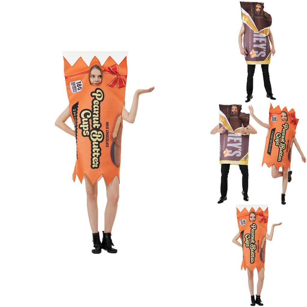 Halloween Cosplay Peanut Butter Chocolate Bar Unisex Jumpsuit For Themed Parties