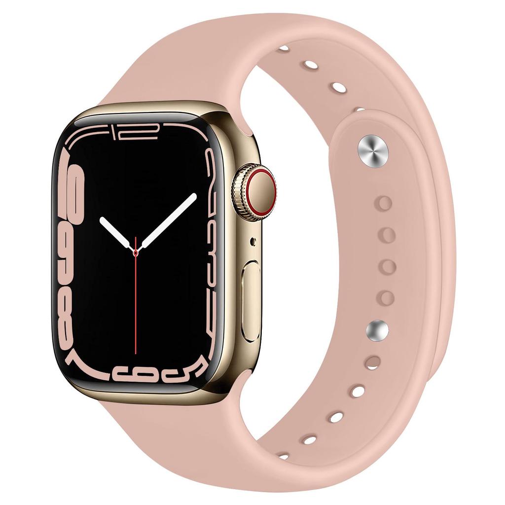 Compatible Silicone Watch Strap for Apple Watch S11 - All Series, Universal Double-Section Snap Button.