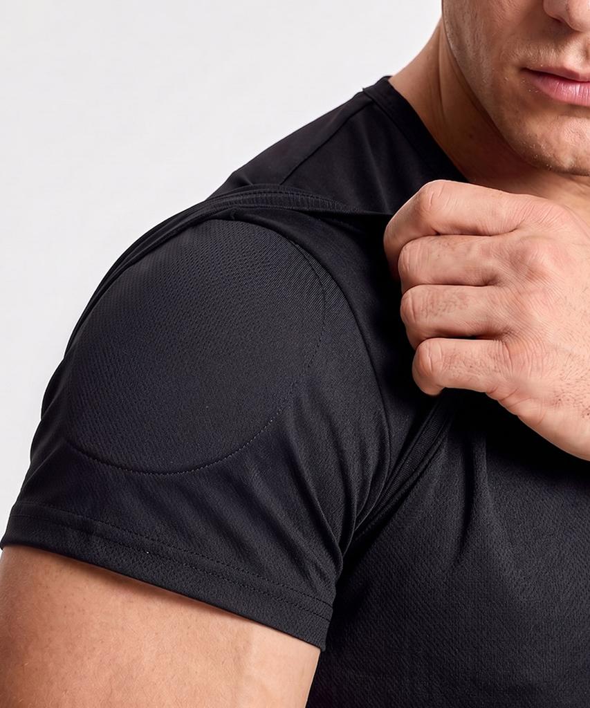Seumiseuteilleo Men'S Multi-Mesh Body Shaping Shoulder Bulking Men'S Short Sleeve T-Shirt (2 Colors)