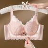 French Style Bra Women's Lace Bra Gathered Without Steel Rings Adjustable Breathable Bra Summer
