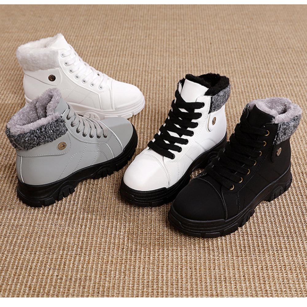 Velvet Martin Boots for Girls Winter High Top Warm Cotton Shoes Snow Boots