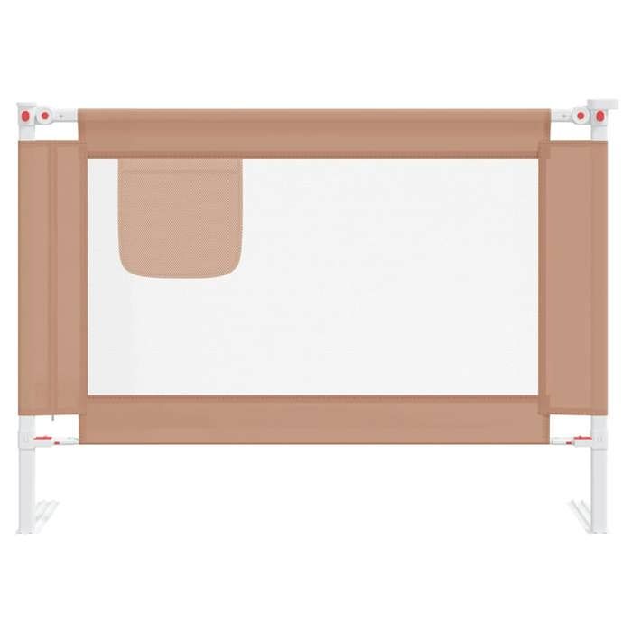 VidaXL Child Bed Safety Barrier Taupe 90x25 Cm Fabric