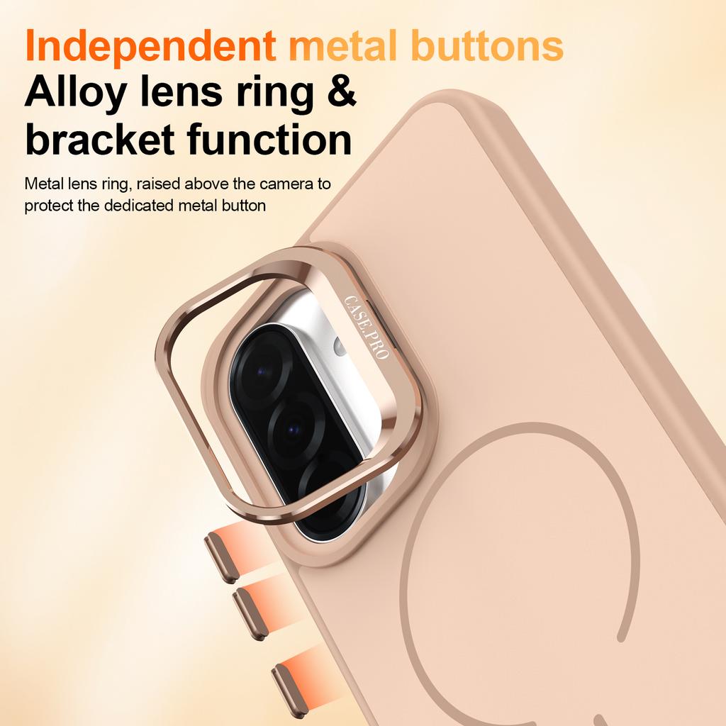 For Samsung Galaxy A34 5G Case Skin-touch PC + TPU Magnetic Phone Cover with Lens Frame Kickstand