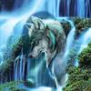 Exquisite Full Square Mosaic Diamond 5d Diy Diamond Painting Wolf Waterfall Scenic Embroidery Cross
